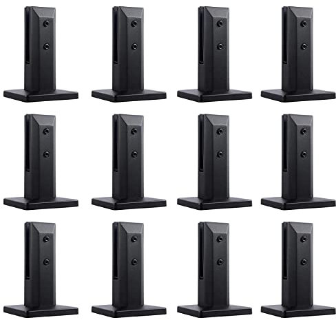 Juego de 12 abrazaderas de acero inoxidable 304 para valla de piscina, barandilla de barandilla, barandilla, balcón, jardín, resistente, acabado negro