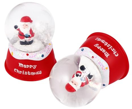 ANDRESLAD 2stücke Weihnachtskugeln Aus Resin Und Glas Weihnachtsmann-Design Deko Für Schreibtisch Schöne Freunde