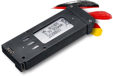 3.7V 500-mAh 1S Li-Po Akku kompatibel mit DroneX Pro, E58, Emotion Mavic Pro, S168, JY019, L800, GD88, Lithium-Polymer Batterie für RC-Modellbau, Quadcopter, Quadrocoter, Drohne, Drone und Spielzeug
