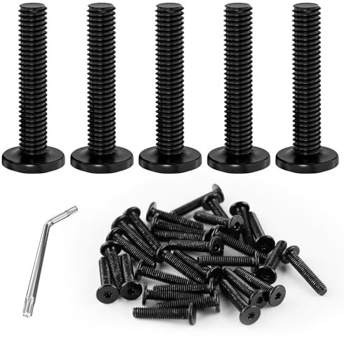 Luckwaii Viti a testa svasata Torx, M4, 30 viti M4, in acciaio inox con 1 chiave T10, viti a testa piatta M4, per apparecchiature di macchina, mobili per la casa, viti di colore nero