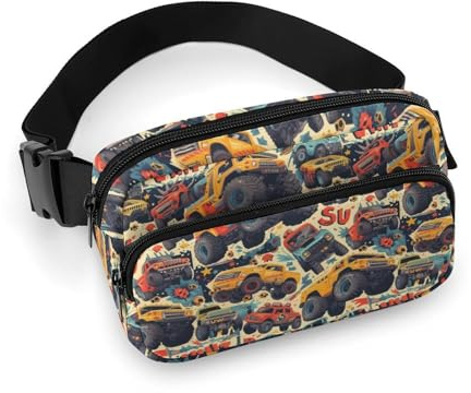 Bauchtaschen für Damen und Herren, Cross-Body – Offroad-Rennwagen, gelb, kleine Crossbody-Taschen für Damen und Herren, Gürteltasche, Hüfttaschen für Workout, Laufen, Reisen, mit verstellbarem Riemen
