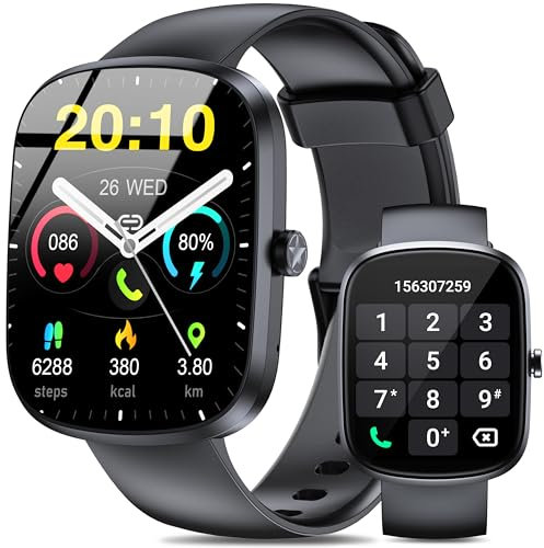 OUKITEL Smartwatch Uomo Donna, 1.91 HD Orologio Smartwatch Uomo con Effettua/Risposta Chiamate, 140+ Sportive Smart Watch con Contapassi/Sonno/Cardiofrequenzimetro, IP68 Impermeabile per iOS/Android