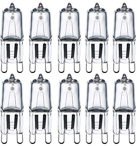Comyan G9 Halogen Light Bulbs 230V 33W (34W) 2800K Warm White Clear G9 Capsule Bulb Dimmable, 10Pack