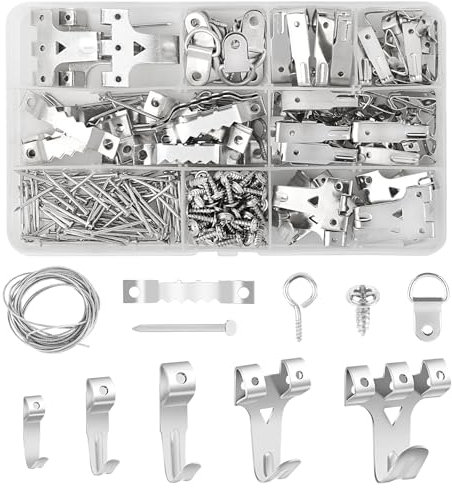 282pcs Fissaggi per Quadri - Set di Ganci e Appendini per Quadri da Inchiodare,Gancio per cornice,per Foto Pitture, Decorazione Della Casa,per Appendi Cornici per Foto, Orologi, Foto di Matrimoni