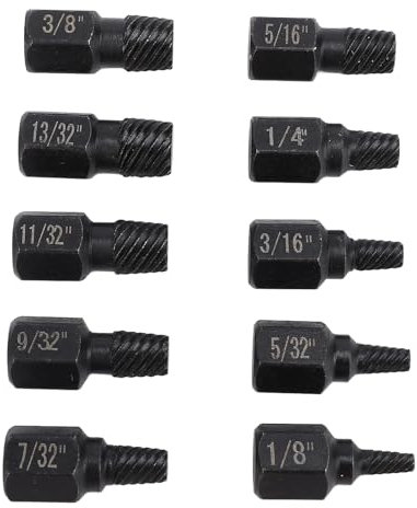 10Pcs Damaged Screw Extractor Set, Easy Out Screw Remover Tool Kit for Telecommunications Automotive Mechanical Maintenance Drill Bits Broken Stud Removal