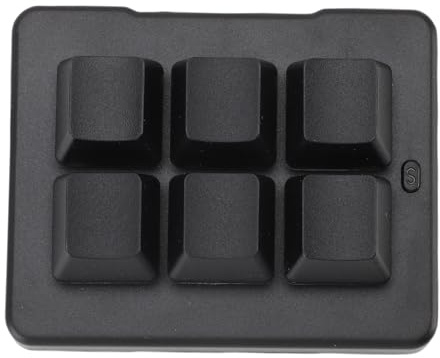XUMIUZIY 6 Programmierbare Mechanische Tastatur, Drahtloser 2,4G, Bluetooth, USB verdrahtete 3 Modi, Anpassbare Makrotastatur mit Blauen Switches für Spiele, Arbeit, Nahtloser Mehrgeräte