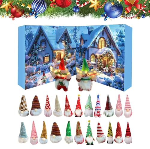 Adventskalender | 24 Tage Festliches Rückwärtsrechnung - Dekoration Gnome Geschenke Socken Landschaft Foto Ritual Alltag Zuhause Party