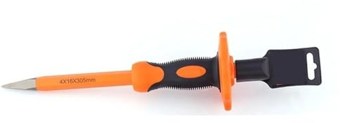 Ping Flat Head Masonry Chisel with Strike Guard for Masonry Dressing & Sizing 12 Heavy-Duty Stone Demolition Tool(Jian)