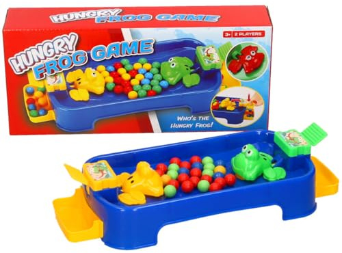 eMKay® Hungry Frog Desktop Board Game – 2 Player Fast-Paced Feeding Game with Colourful Balls – Classic Dexterity & Reflex Toy for Kids, Boys & Girls – Fun Hand-Eye Coordination Game – Ages 3+