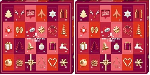 Niederegger Adventskalender Mini Glamour 168g (Packung mit 2)