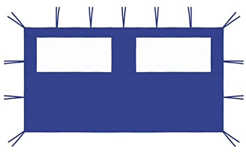 Ziaphsol Parete Laterale Gazebo con Finestre Blu 4x2m in Poliestere e PVC Adatto per Feste, Gazebo Pieghevole, Tenda da Giardino, Pergola, Tettoia Pannello Laterale Chiaro per Terrazzo Esterno Evento