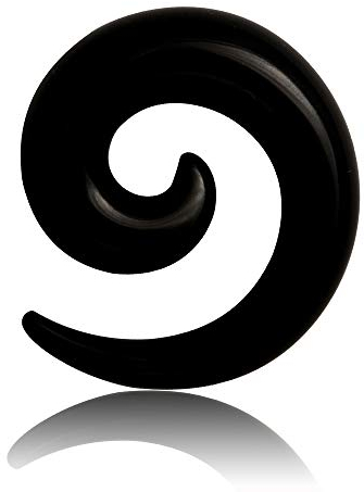 Treuheld® 6mm Dehnschnecke als Schmuck & zum Dehnen - Schwarz - Flesh Tunnel & Ohr Plug Dehner/Ohrloch Expander - Acryl/Kunststoff