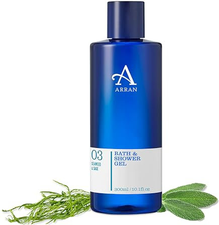 Arran Sense of Scotland Apothecary Seaweed & Sage Bath & Shower Gel (300ml) with Seaweed Extract, Sage Oil & Pro-Vitamin B5