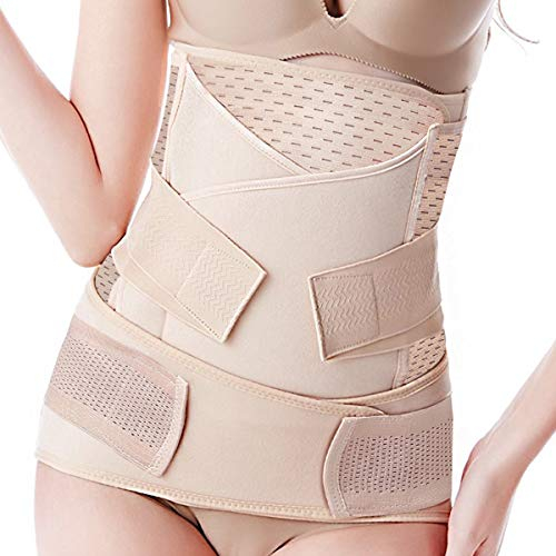 Tirain Ceinture Post Accouchement, 3 en 1 Ceinture Post-Partum Récupération Gaine Postnatal Ceinture Abdominale Ceinture Pelvienne et Ceinture Lombaire Respirable