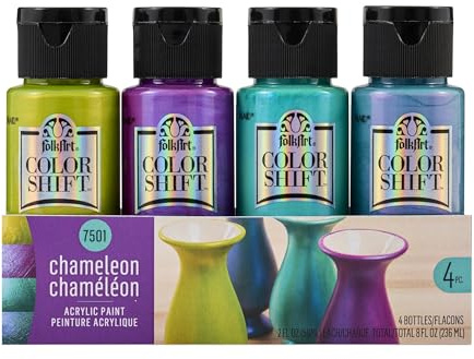 FolkArt Color, 10 Bottle Multi-Surface Acrylic Paint Set, 2oz, Basics