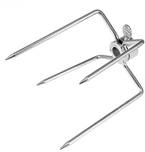 HAPPYGOU 2 pièces Pique-Nique Charbon de Bois Barbecue Fourchette 10 cm 4 fourchettes de Boeuf grillé brochette brochette Poulet Pilon Pilon Fourchette de Dinde Barbecue rôti Accessoires 2