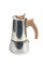 Galileo Casa Caffettiera 2 tazze in acciaio inox, manico soft touch effetto legno, SìChef