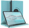 EAZY CASE - Funda para Samsung Galaxy Tab S7 Plus / 5G / S8 Plus Protectora Tablet Smart Cover Soporte Giratorio Estuche Plegable 360° rotativo con función Atril Cuero sintético Azul