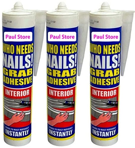 3Pc Strong Grab Adhesive No More Nails Interior Glue Tube Ready Mixed Instant