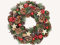 meindekoartikel Weihnachtskranz dekoriert mit Sterne Kugeln Beeren Winter Dekor aus Holz Kunststoff Dekokranz Türkranz (bunt) D34 x H8cm