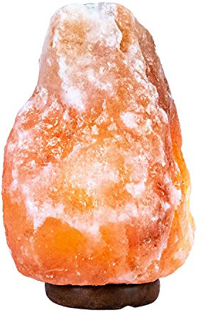 Lampada di cristallo di sale, Lampada di sale dell'Himalaya, Naturale e unica, Varie dimensioni trasversali e longitudinali, Un'elegante composizione fatta di sale dell'Himalaya (Rosa, 7-9kg)