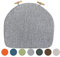 Yadlan Sitzkissen Stuhl Oval, Stuhlkissen Halbrund Outdoor 2er Set, Trapez Sitzkissen Esszimmerstuhl, Sitzpolster Stuhl Garten mit Rutschfestes Bodendesign, Waschbar Stuhlauflage Grau