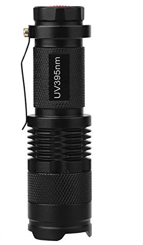 Oumefar LED-UV-Schwarzlicht-Taschenlampe, Hand-Taschenlampe Schwarzlicht-Ultraviolett-Lampe 395/365 NM für Zuhause, Wandern, Camping, Reisen(395nm)