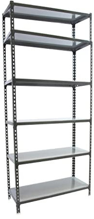 Simon Rack Simonclick Metallregale, 2500 x 800 x 500 mm, 6 Metallböden, 180 kg Biegepunkt, Lagerregale, Anthrazit/Galve