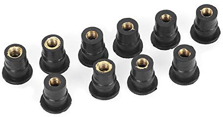 Tuercas de Goma, Tuercas de Pozo M5 10 Piezas M5 Tuercas de Pozo de Goma 5 Mm / 0,2 Pulgadas Pernos de Parabrisas de Motocicletas Métricas Wellnut M5 Tuerca de Pozo Tuerca de Pozo de Goma