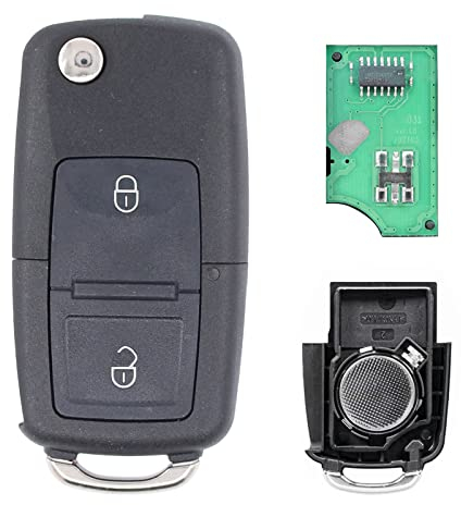 Schlüssel Fernbedienung 2 Tasten Sendeeinheit 433Mhz Sender ID48 Chip mit elektronische Karte Transponder Gehäuse Fräsen Batterie für Transporter T5 Tou-ran Up Exeo Ibiza 6J Leon Toledo Altea