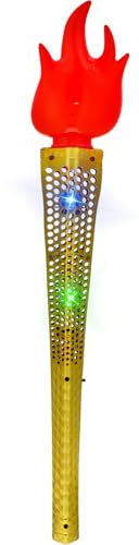 ibasenice Realistic Torch Toy - 1pc Simulation Fire Artificial Torch Prop Fire Flames Battery Operated Fake Fire for Games Medieval Luau Themed Party