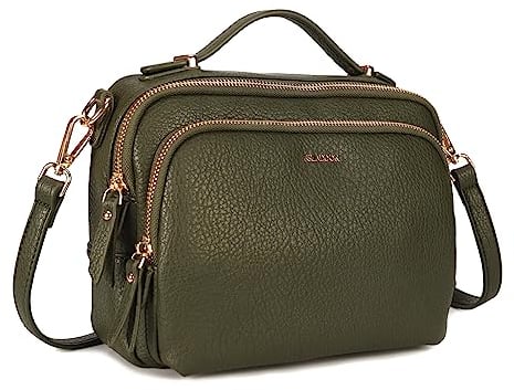 Gladdon Borse a tracolla da donna, piccole borse a tracolla con tasche multiple, pelle PU, cerniera, borsa a tracolla alla moda con tracolla regolabile e rimovibile, piccola