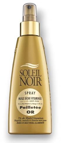 Soleil Noir Spray huile sèche vitaminée Pailletée or 150ml