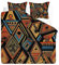 CLOXKS Geometrisch Bettwäsche 135x200, Indianer Stammes Motive Microfaser Bettbezug Set 2 Teilig - Weich & Angenehm & Atmungsaktiv, 1 Bettbezüge mit Reißverschluss + 1 Kissenbezug 80x80 cm
