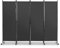 COSTWAY Separé Divisorio Interno 3/4/6 Ante, Paravento da Esterno ed Interno con Piedini, Pannelli Divisori per Ufficio, Salotto e Camera da Letto (Grigio, 225 x 173 cm (4 Pannelli con ruote))