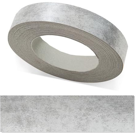 ben+camilla.com Kantenumleimer zum Aufbügeln | Beton 20 mm x 25 m Rolle (glatt matt) | Premium Qualität für professionelle Ergebnisse | Kantenschutz