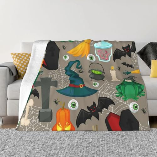 ZORIN Überwurfdecke, Frosch-Augäpfel, Grabkreuz, ultraweiche Flanell-Fleece-Bettdecken, für alle Jahreszeiten, gemütliche Plüschdecken für Wohnzimmer/Schlafzimmer, 101,6 x 76,2 cm