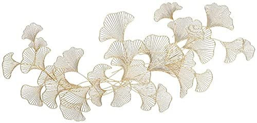 CINASA Wanddekoration, Metall-Wanddekoration – Kunst-Wandbehang, Metall-Wandkunst, Durchbrochene Ginkgo-Blatt-Wandskulptur, für Wohnzimmer, Schlafzimmer, Wanddekoration