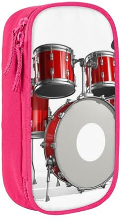 avlyn Cooles Schlagzeug-Set, Federmäppchen, großes Fassungsvermögen, Stifttasche, Make-up-Tasche für Mädchen, Jungen, Erwachsene, Schule, Büro und Reisen, rose, Einheitsgröße, Schulranzen