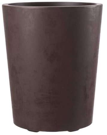 Kreher XL Pflanzkübel Pflanztopf Millennium mit 48 Liter Volumen! Doppelwandig in Einer tollen Naturstein Optik! Robust und pflegeleicht. Maße: 43 x 53 cm (ØxH) (Braun)