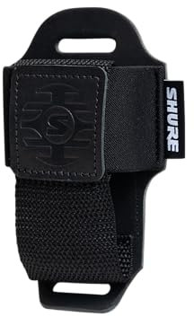 Shure by Gator Premium Leder-Gürteltasche für Drahtlos-Mikrofon-Transmitter, schwarz (SH-BODYPACK-PBK-L)