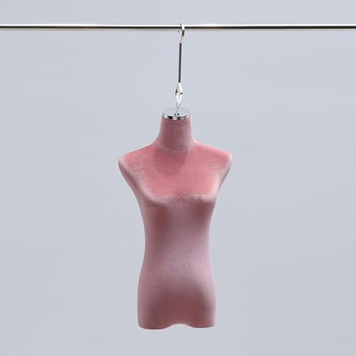Schaufensterpuppe Samt Schaufensterpuppe Halbkörper 10 Farben, Weibliche Schneiderpuppe Torsopuppe, Oberbrust-Bekleidungsformen für Erwachsene für Brautgeschäft, Schaufenster, Zuhause ( Color : Pink ,