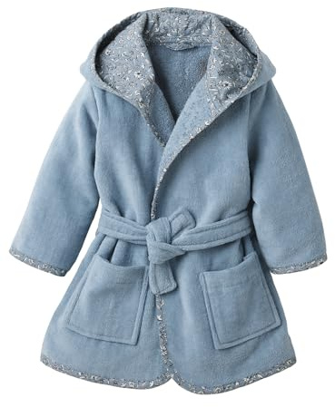 Vertbaudet Baby Bademantel INDIEN BLUME blau bedruckt 74