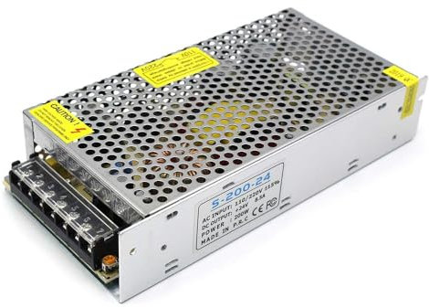 inShareplus 24V Netzteil 8.5A 200W, DC Universal Geregeltes Schaltnetzteil, Trafo 230V auf 24V LED-Treiber, Transformator, Adapter für LED-Streifenlicht, 3D-Drucker, Computerprojekt, CCTV