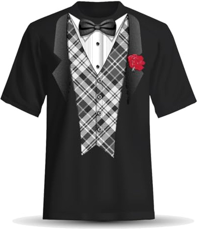 LOCO SHIRT® Herren Fun-Shirt im Smoking-Look | Party Kostüm T-Shirt für JGA, Karneval & Fasching