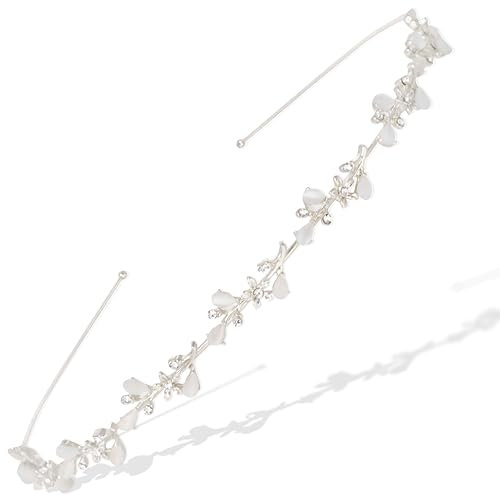 PEVRUAY Brautstirnband, Hochzeit Haarband Kunstperle Strass Haarkrone Kristallperle Braut Tiara Haarbänder Elegante Accessoires
