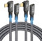 20Gbps USB C 3.2 Extension Cable,2PCS 90 Degree USBC 3.2 Gen2 Type-c Male to Female Extender Cable Ultra HD 4K@60Hz 240W Charging 20Gbps Data Transfer (2PCS 90D Extension 20G 240W 2M)