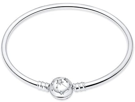 QIKAOLA S925 Bracciali in argento sterling per Pandora charms Moments Bracciali con catena a serpente per le donne