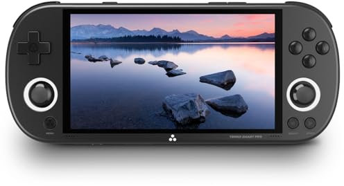 𝗧𝗿𝗶𝗺𝘂𝗶 Smart Pro Retro Game Console 4.96-Inches 720x1280 IPS Screen Built-in 64G TF Card Video Gaming Consoles 5000mAh Lithium Battery Supports Multiple Simulators Casual Game Console(Black)