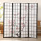RUYICZB Paravent Japonais L180xh180cm Paravent Pliable 4 Panneaux Fleur De Cerisier Séparateur De Pièce Oriental Asiatique Cloison De Séparation pour Le Bureau, Salon, Chambre,Noir